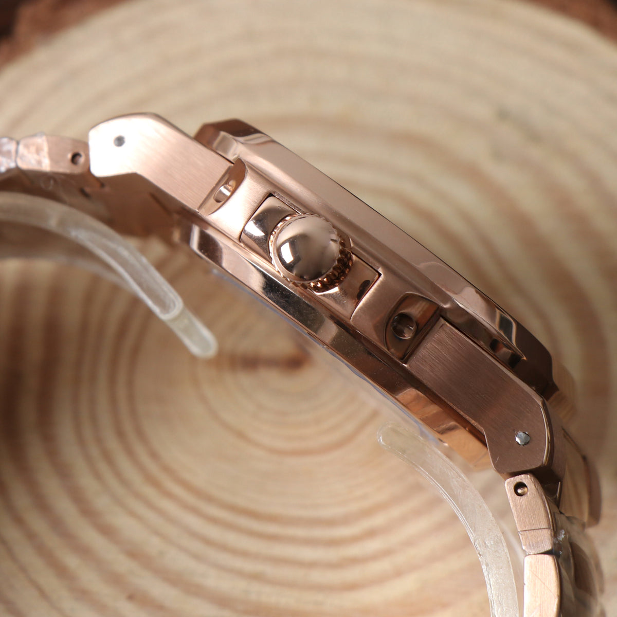 NAUTIKO ROSE GOLD CHOCOLATE OPEN HEART