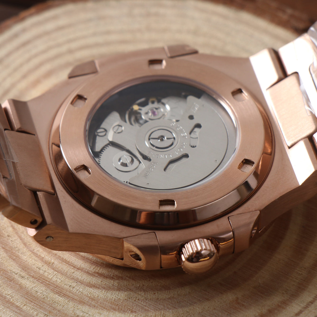 NAUTIKO ROSE GOLD CHOCOLATE OPEN HEART