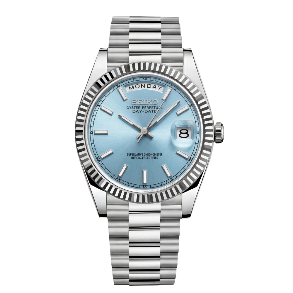 SEIKOJUST DAY-DATE ICE BLUE