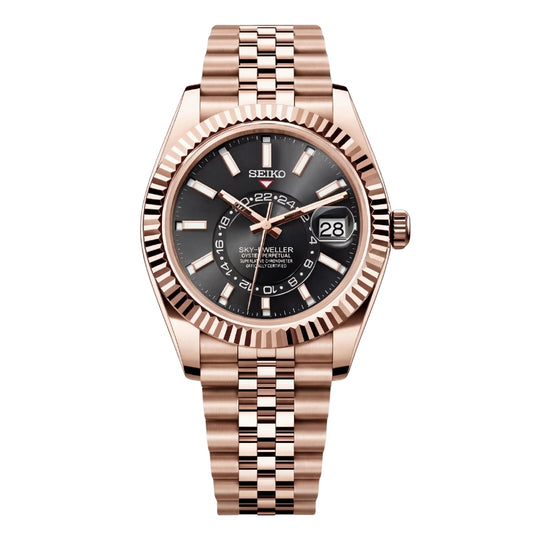 SEIKOJUST SKY-DWELLER BLACK (ROSE GOLD)
