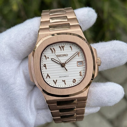 NAUTIKO ROSE GOLD WHITE ARABIC