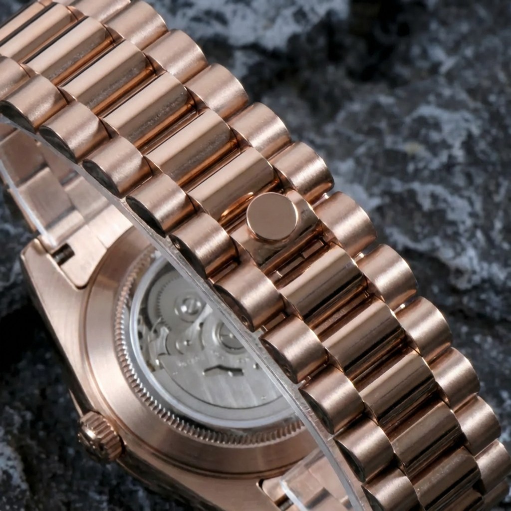 SEIKOJUST DAY-DATE CHOCOLATE ARABIC ROSE GOLD